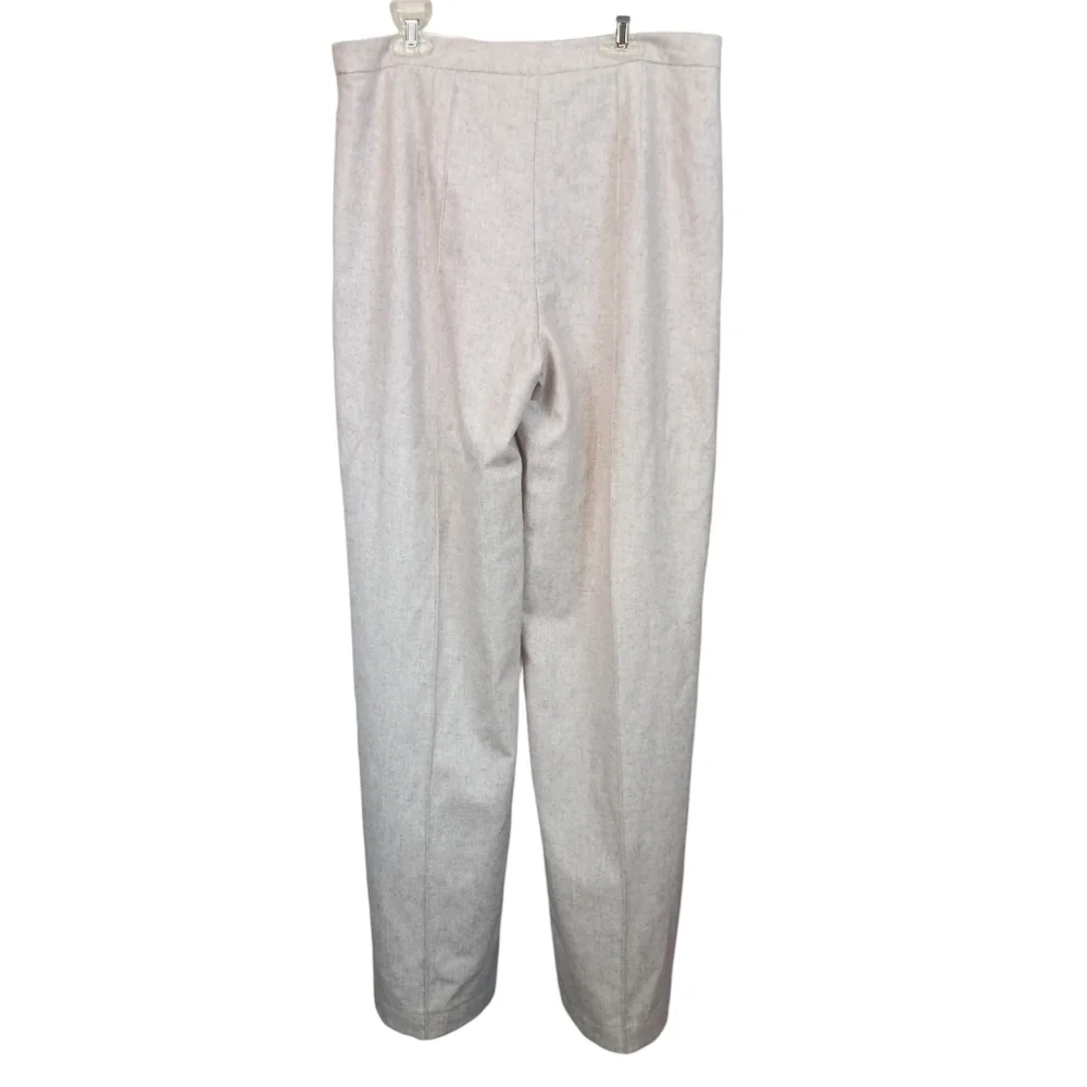 Elevenses Anthropologie Wool Blend Wide Leg Shimmer Tan Pants Size 10 - Picture 5 of 8